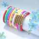12Pcs Heishi Surfer Bracelets For Women Colorful Friendship Vsco Boho Bead Bracelet Stackable Rainbow Bracelet Polymer Clay Elastic Rope Bracelet Summer Beach Jewelry 12Pcs Heishi Surfer Bracelets For Women Colorful Friendship Vsco Boho Bead Bracelet Stackable Rainbow Bracelet Polymer Clay Elastic Rope Bracelet Summer Beach Jewelry